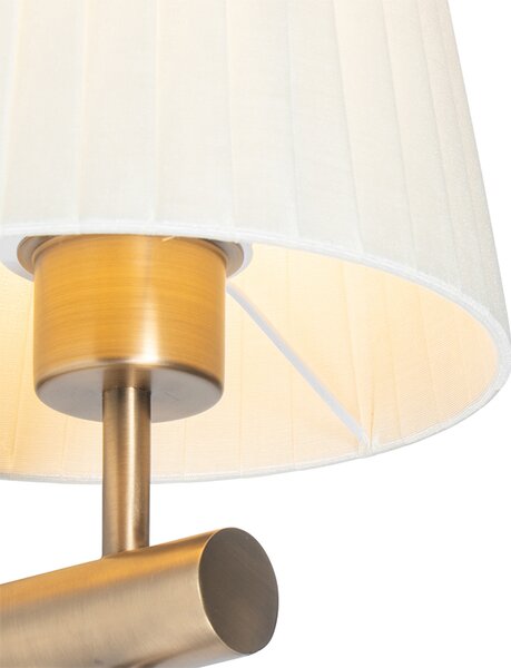 Lampada da parete smart bronzo con paralume bianco incl. WiFi A60 - Pluk