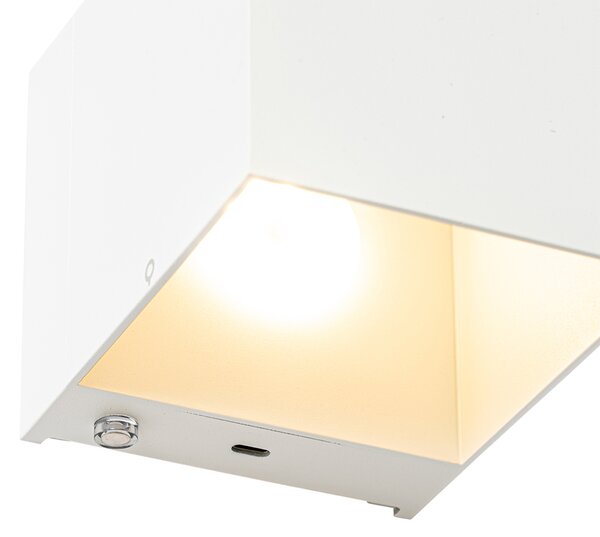 Applique a parete bianca con LED e dimmer touch ricaricabile - Joris