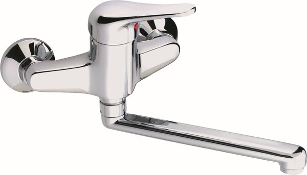 Miscelatore monocomando per lavello a parete CORNAT Punto con bocca girevole, cromo, P6