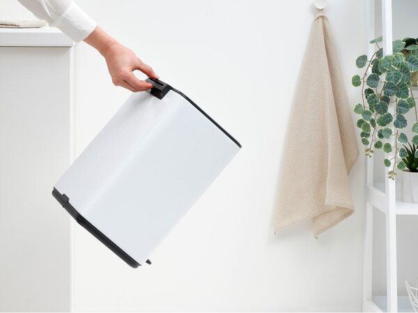 Cestino per la spazzatura bianco in acciaio con pedale 12 l Bo – Brabantia