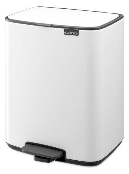 Cestino per la spazzatura bianco in acciaio con pedale 12 l Bo – Brabantia