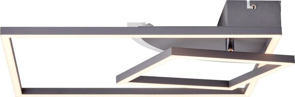 Brilliant | Zorg LED plafoniera 41x41cm grigio scuro opaco | 1x LED integrato, 36W LED integrato, (flusso luminoso: 3200lm, colore della luce: 3000K)