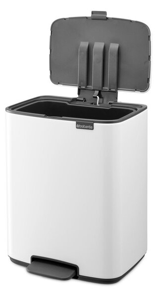Cestino per la spazzatura bianco in acciaio con pedale 12 l Bo – Brabantia