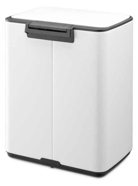 Cestino per la spazzatura bianco in acciaio con pedale 12 l Bo – Brabantia