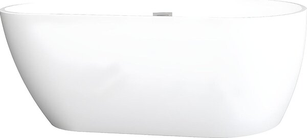 Vasca da bagno freestanding asimmetrica 160 x 80 x 59 cm, acrilico bianco, 240 L, LEPINE
