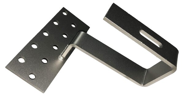 Gancio di fissaggio F13, dimensioni 120x65 mm, per moduli fotovoltaici su tetti a forte pendenza