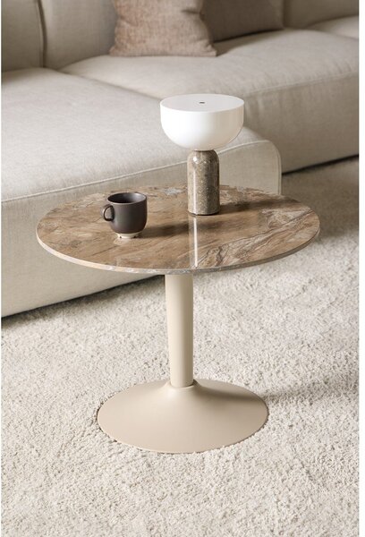 Tavolino da salotto rotondo marrone con piano in ceramica ø 60 cm Malta – Actona
