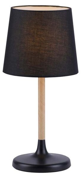 Lampada da tavolo, tessuto, legno, nero, E14, H 43 cm