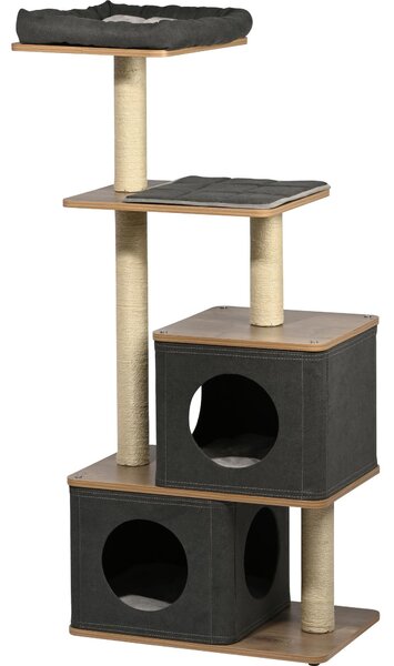 Tiragraffi per gatti Dobar con cuccia "Hannah", ca. 58x38x133 cm