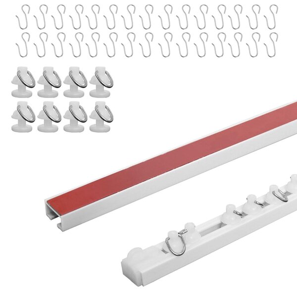 Omgoods - Binario per tende autoadesivo - 2,4 metri, binario per tende da soffitto senza necessità di foratura