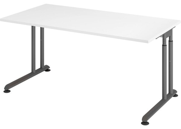 HAMMERBACHER ZS16 höhenverstellbarer Schreibtisch weiß rechteckig