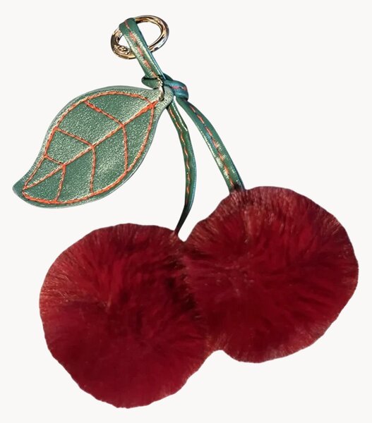 Portachiavi in pelle vegana fatto a mano Fluffy Cherry