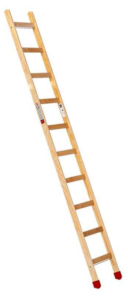 Scala a pioli in legno Euroline con 2 piedini antiscivolo e 10 pioli