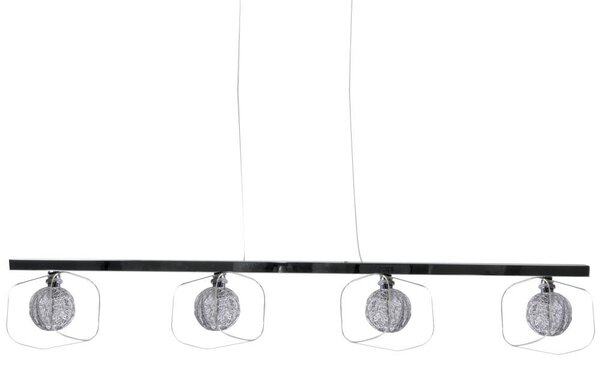 Lampada a sospensione con sfera in vimini ALU, lunghezza 99cm FLORENTIN