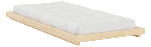 Letto singolo di colore naturale in pino massiccio senza testiera con rete inclusa 90x200 cm Dock – Karup
