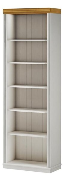 Libreria bianca in pino massiccio 74x223x37 cm Anita – Støraa