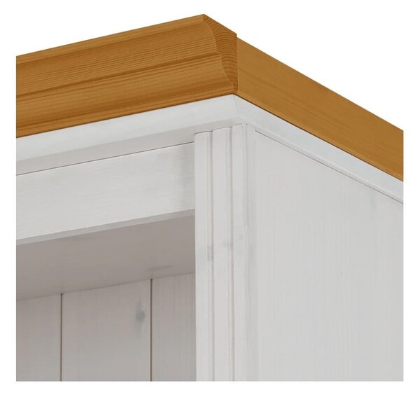 Libreria bianca in pino massiccio 74x223x37 cm Anita – Støraa