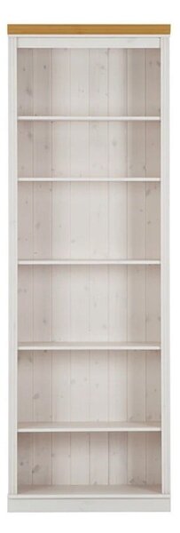 Libreria bianca in pino massiccio 74x223x37 cm Anita – Støraa