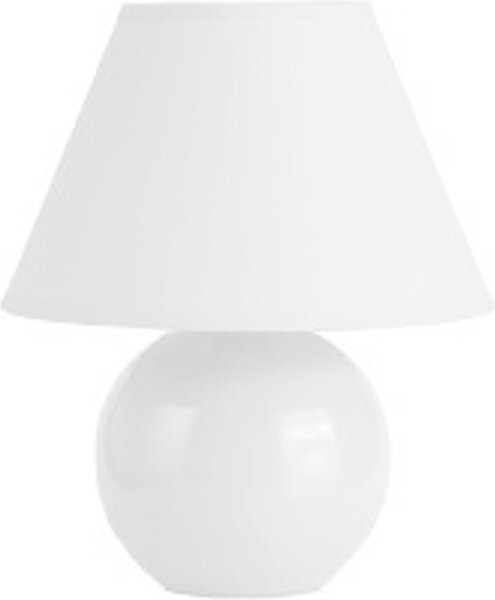 Lampada da tavolo Brilliant Primo Altezza 23 cm In Vetroceramica Con paralume in tessuto In bianco
