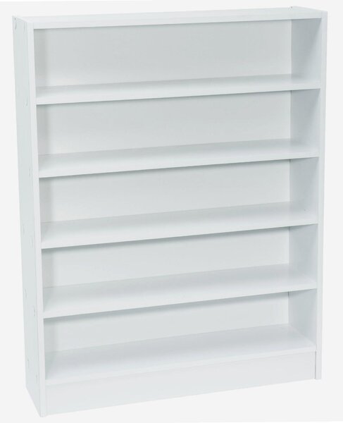 Scaffale portaoggetti, dimensioni 80x62x17 cm, bianco, 5 ripiani, in MDF