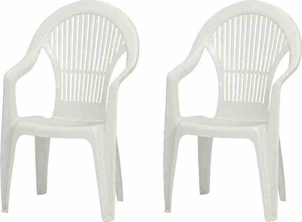 PROGARDEN Vega SET 2x sedie impilabili in plastica bianca M73533