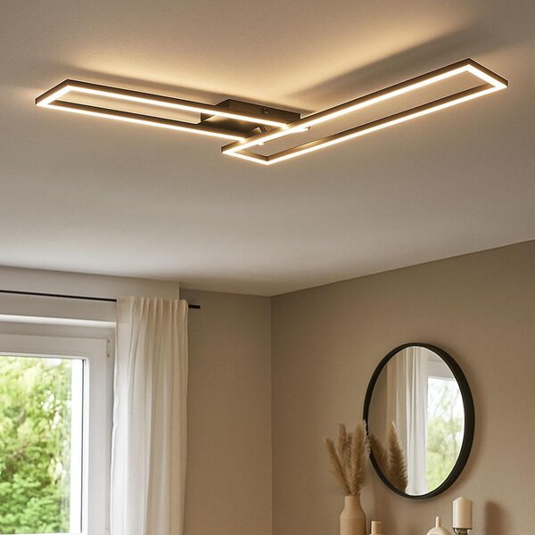 Plafoniera LED, dimmerabile, mobile, nera, L 54 cm