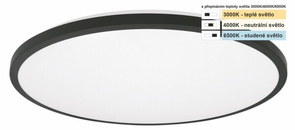 Top Light - Plafoniera LED da bagno ONYX LED/18W/230V IP44 diametro 34 cm nero