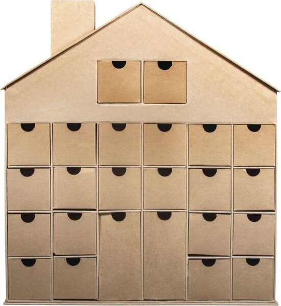 Calendario dell'Avvento in cartone da decorare 40 x 36 cm
