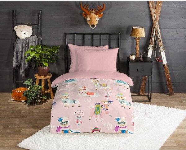 Biancheria da letto per bambini rosa in flanella per letto singolo 140x200 cm Ladida – Good Morning