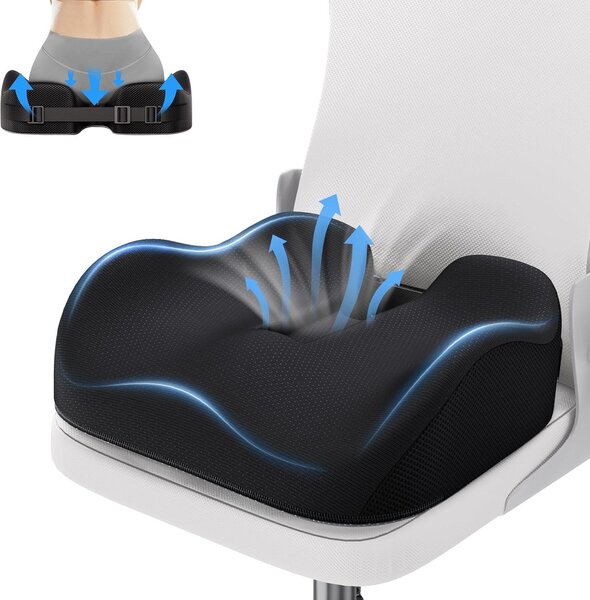 Cuscino ortopedico per seduta, in memory foam, per sedia da ufficio, per alleviare la pressione