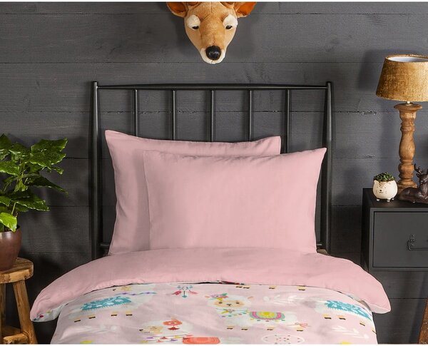 Biancheria da letto per bambini rosa in flanella per letto singolo 140x200 cm Ladida – Good Morning