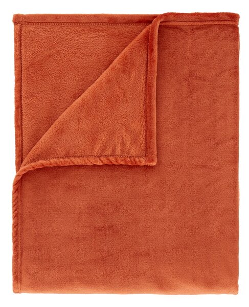 Coperta arancione in micropile 130x170 cm Raschel Velvet – Catherine Lansfield