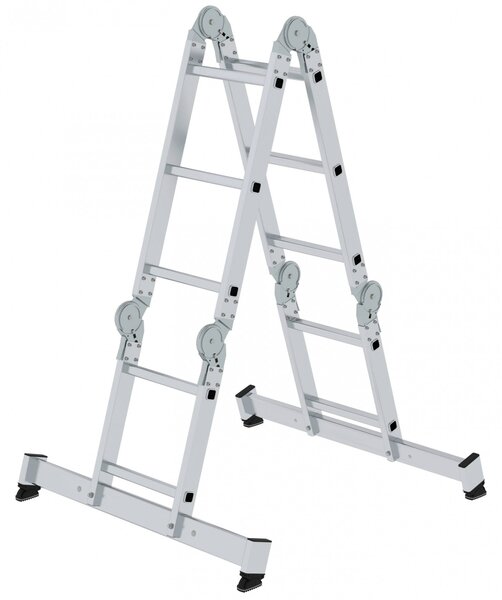 Scala multiuso a 4 sezioni con traversa nivello® 2x2 + 2x3 pioli