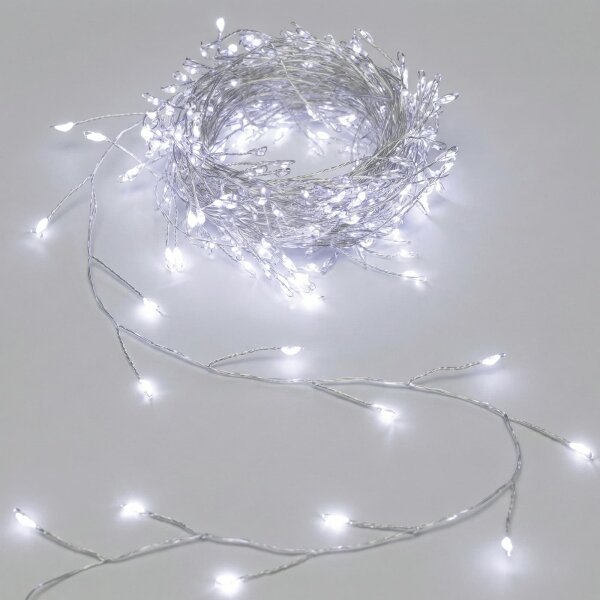 Aigostar-LED Catena luminosa natalizia per esterni 50xLED/8 funzioni 3xAA 1,8m IP44 bianco freddo