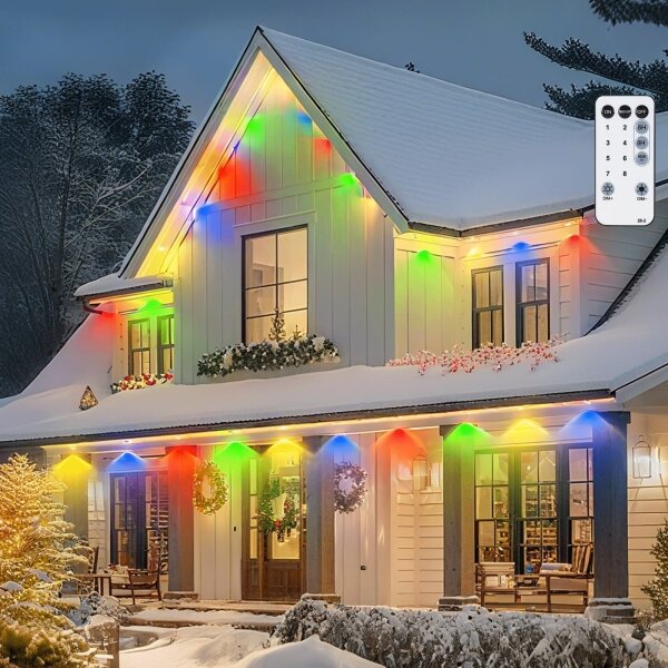 Aigostar - LED dimmerabile catena luminosa natalizia per esterni 50 LED/8 funzioni 20 m IP44 multicolore + telecomando