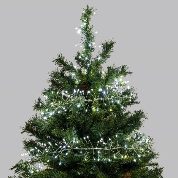 Aigostar-LED Catena luminosa natalizia per esterni 50xLED/8 funzioni 3xAA 1,8m IP44 bianco freddo