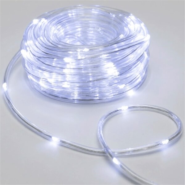 Aigostar-LED Catena luminosa natalizia da esterno 50xLED/8 funzioni 3xAA 5,3m IP44 bianco freddo