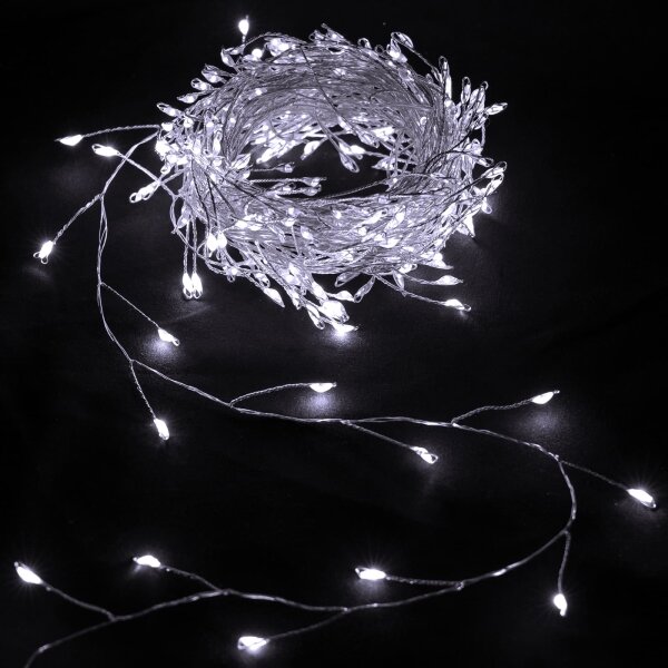 Aigostar-LED Catena luminosa natalizia per esterni 50xLED/8 funzioni 3xAA 1,8m IP44 bianco freddo