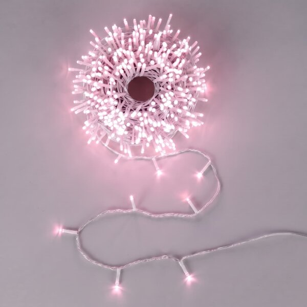 Aigostar - Catena luminosa natalizia LED per esterni 400xLED/8 funzioni 43m IP44 rosa