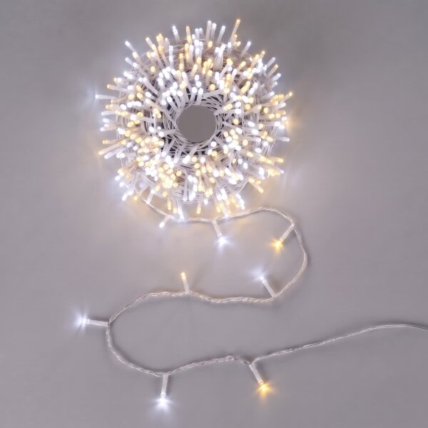 Aigostar - Catena luminosa natalizia LED da esterno 100xLED/8 funzioni 3xAA 10,3m IP44 calda/fredda