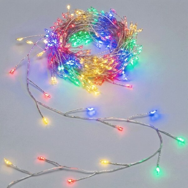 Aigostar - LED Catena luminosa natalizia da esterno 100xLED/8 funzioni 3xAA 3,3m IP44 multicolore