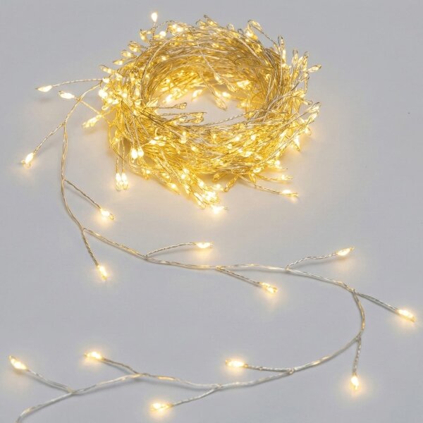 Aigostar - LED Catena di luci natalizie da esterno 50xLED/8 funzioni 3xAA 1,8m IP44 bianco caldo
