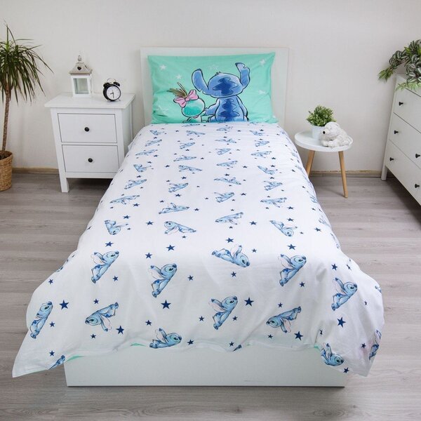 Set copripiumino e federa da bambini color menta in cotone per letto singolo 140x200 cm Lilo & Stitch "Buddies" – Jerry Fabrics