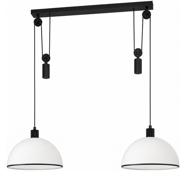 BRILAGI - Lampadario LED a sospensione con cavo RETRO GLASS 2xE27/40W/230V nero/bianco