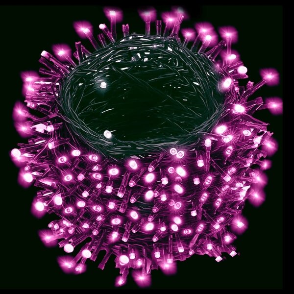 Aigostar - Catena luminosa natalizia a LED per esterni 200xLED/8 funzioni 3xAA 10,3m IP44 rosa