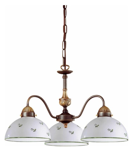 Kolarz 731.83.20 - Lampadario a sospensione con catena NONNA 3xE27/75W/230V verde