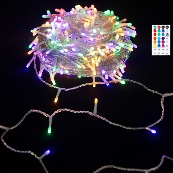 Aigostar - LED RGB Catena luminosa da esterno 50xLED/7 funzioni 4xAA 5,3m IP44 multicolore + telecomando