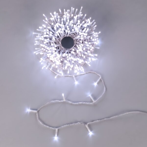 Aigostar - LED Catena luminosa natalizia da esterno 150xLED/8 funzioni 3xAA 5,3m IP44 blu