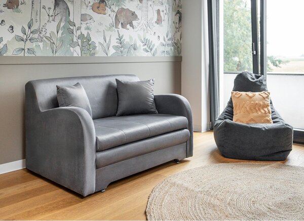 Divano grigio chiaro allungabile e rivestimento in velluto 130 cm Ario – ELTAP