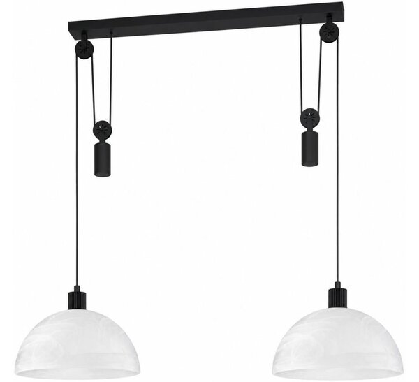 BRILAGI - Lampadario LED a sospensione con cavo RETRO GLASS 2xE27/40W/230V nero/bianco